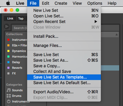 Saving Templates In Ableton Live 11